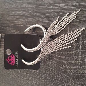 Silver Flashy hoop earrings